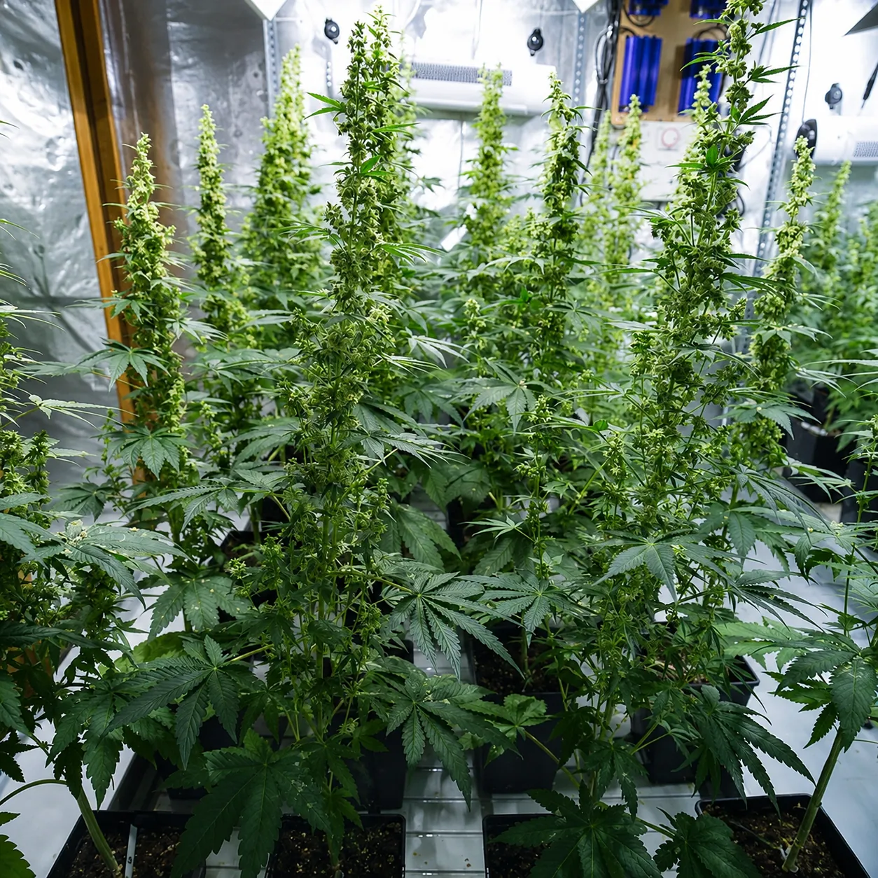 männliche Cannabispflanzen, die bei der Samenproduktion verwendet werden  